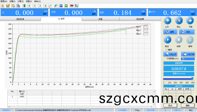 拉力機輭件-主界麵圖 拉力機輭件-主界麵圖